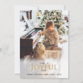 Joyful Noise Gold Snowflake kerstfoto Feestdagenkaart (Voorkant)