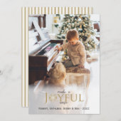 Joyful Noise Gold Snowflake kerstfoto Feestdagenkaart (Voorkant / Achterkant)