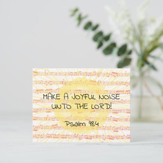  Joyful Noise Psalm 98:4 Christian Scripture Verse Briefkaart (Staand voorkant)