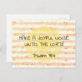 Joyful Noise Psalm 98:4 Christian Scripture Verse Briefkaart (Voorkant / Achterkant)