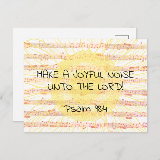  Joyful Noise Psalm 98:4 Christian Scripture Verse Briefkaart (Voorkant / Achterkant)