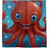 Joyful Octopus: grillige douche Delight badkamer Douchegordijn (Voorkant)