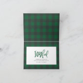 Joyful one foto script tartan family vakantie notitiekaartje (Binnen)