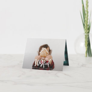 Joyful one foto script tartan family vakantie notitiekaartje