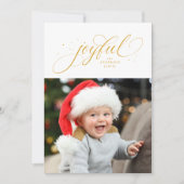 Joyful One Photo Gold Kerststar Feestdagenkaart (Voorkant)