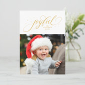 Joyful One Photo Gold Kerststar Feestdagenkaart (Staand voorkant)