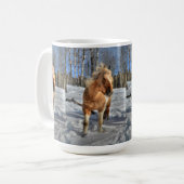 Joyful Palomino Pinto Horse and Snow Koffiemok (Voorkant links)