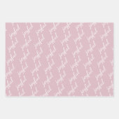 Joyful Pastel Pink Script Kerstfeestdag Foto Inpakpapier Vel (Voorkant 2)