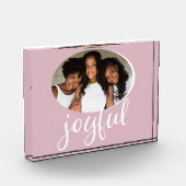 Joyful Pastel Pink Script-kerstfeestdag Fotoblokken (Links)