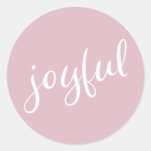 Joyful Pastel Pink Script-kerstfeestdag Ronde Sticker (Voorkant)
