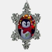 Joyful Penguin Pewter Snowflake Ornament (Links)