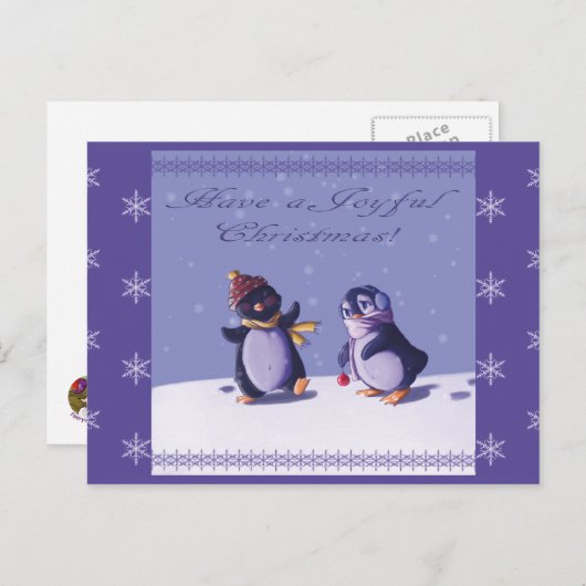 Joyful Penguins briefkaart (Voorkant / Achterkant)