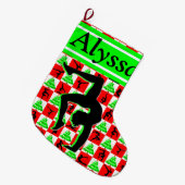 JOYFUL PERSONALISEREN GYMNAST MEISJE KERSTKOUS GROTE KERSTSOK (Voorkant (Hangend))