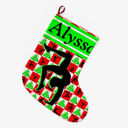 JOYFUL PERSONALISEREN GYMNAST MEISJE KERSTKOUS GROTE KERSTSOK (Voorkant (Hangend))