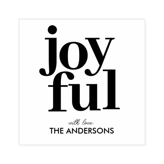 Joyful Personalized Christmas Rubberstempel (Afrduk)
