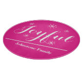 Joyful Personalized Familienaam Modern Chic Pink Snijplank (Hoek)