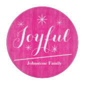Joyful Personalized Familienaam Modern Chic Pink Snijplank (Voorkant)