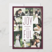 Joyful Photo Collage Pas getrouwd Holiday Card Feestdagenkaart (Voorkant)
