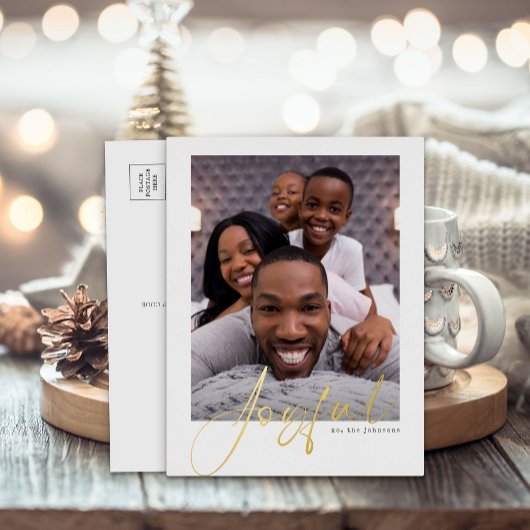 Joyful Photo Gold Foil Vakantie Briefkaart