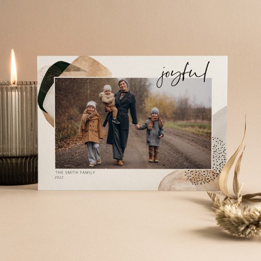 Joyful Photo-kerstkaart Feestdagenkaart