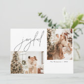 Joyful Photo-kerstkaart | Moderne ziekteverzekerin Kaart (Staand voorkant)