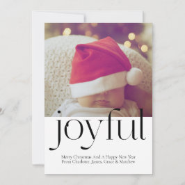 Joyful Photo Persoonlijk kerstzwart wit Feestdagenkaart