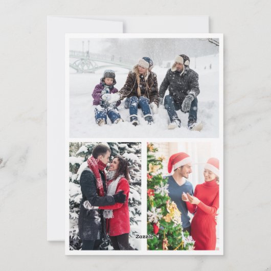 Joyful Photo Persoonlijk kerstzwart wit Feestdagenkaart (Achterkant)