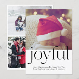 Joyful Photo Persoonlijk kerstzwart wit Feestdagenkaart
