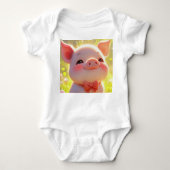 Joyful Piglet in the Meadow - Baby Bodysuit (Voorkant)