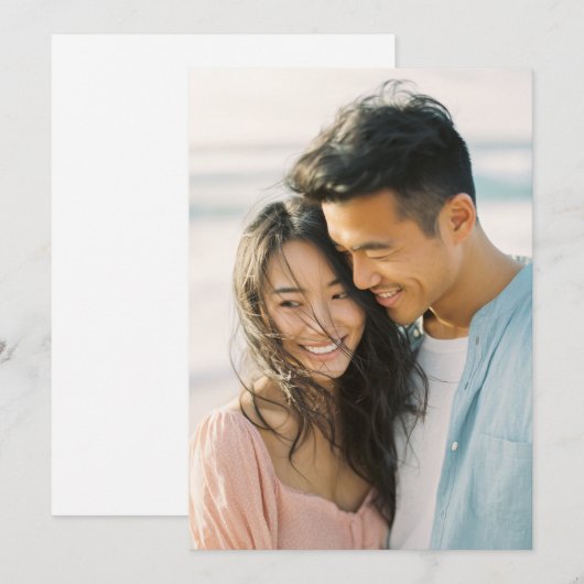 Joyful Pink Blue Romantic Photo Kaart (Voorkant / Achterkant)