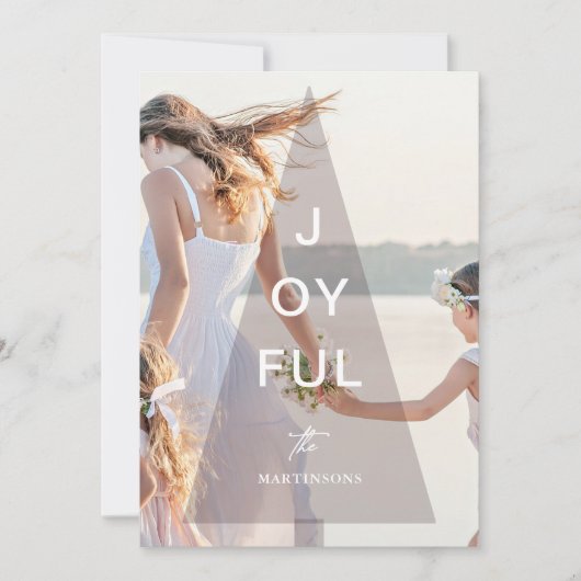 Joyful Pink Tree-bedekking kerst Feestdagenkaart (Voorkant)