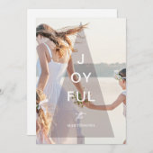 Joyful Pink Tree-bedekking kerst Feestdagenkaart (Voorkant / Achterkant)