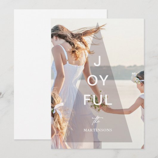 Joyful Pink Tree-bedekking kerst Feestdagenkaart (Voorkant / Achterkant)