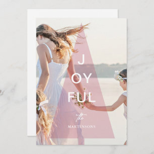 Joyful Pink Tree-bedekking kerst Feestdagenkaart