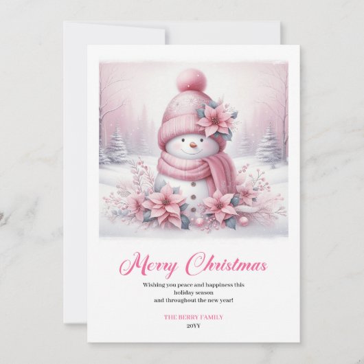 Joyful Pinkmas Download Festive Scene Christmas  Feestdagenkaart (Voorkant)