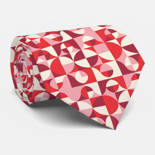 Joyful Pinky Pink and Juicy Red Retro Mod Stropdas (Opgerold)