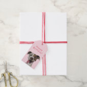 Joyful Pit Bull Dog Tekening | Fijne verjaardag Cadeaulabel (Met Touw)