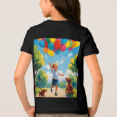 Joyful Playtime: Jongen en puppy in een levendig p Tri-Blend Shirt (Achterkant)