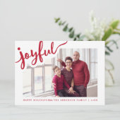 Joyful | Prettige feestdagen Fotokaart Feestdagenkaart (Staand voorkant)