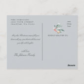 Joyful Prettige feestdagen Winter Wreath Snow Kers Briefkaart (Achterkant)