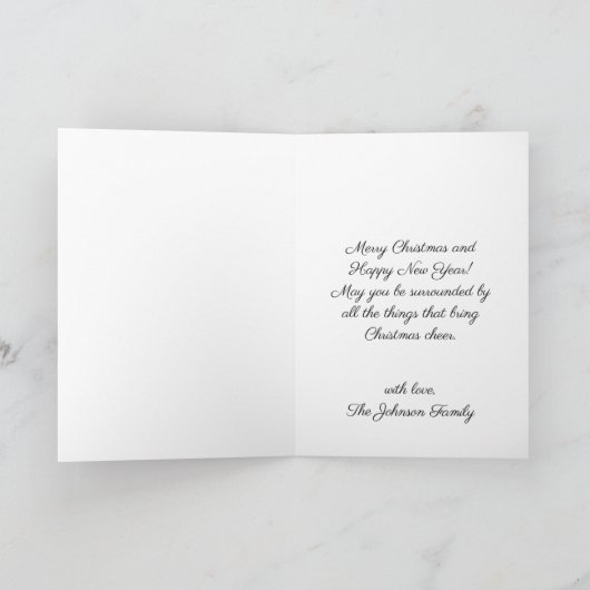 Joyful Prettige feestdagen Winter Wreath Snow Kers Kaart (Binnen)