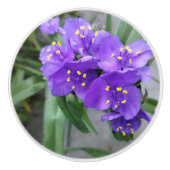 Joyful Purple Flowers Keramische Knop (Voorkant)
