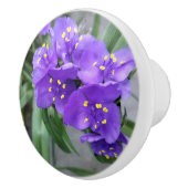 Joyful Purple Flowers Keramische Knop (Rechts)