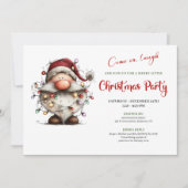 Joyful Quirky Santa Red Green Digital Party Invite Kaart (Voorkant)