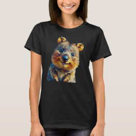 Joyful Quokka T-Shirt Olieverfstijl