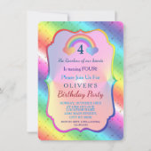 Joyful Rainbow Arrows BOY Birthday Invitation Kaart (Voorkant)