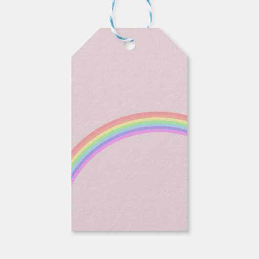 Joyful Rainbow Roos Custom Cadeaulabel (Achterkant)