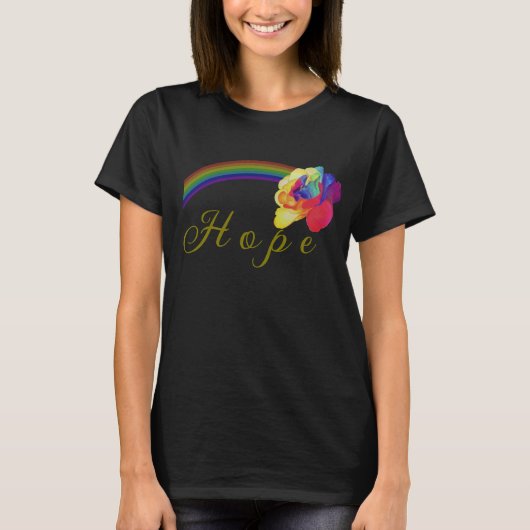 Joyful Rainbow Roos Custom Hope T-shirt (Voorkant)