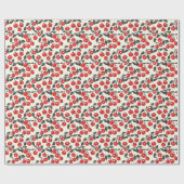 Joyful Red Cherry Illustration Cadeaupapier (Vlak)