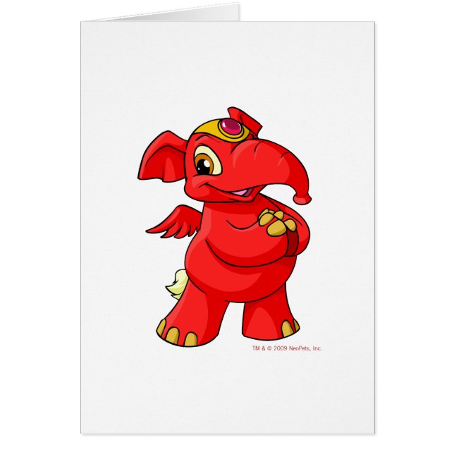 Joyful red Elephante (Voorkant)